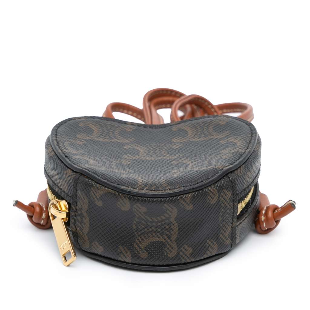 Celine Micro Triomphe Coated Canvas Heart Crossbody - 3