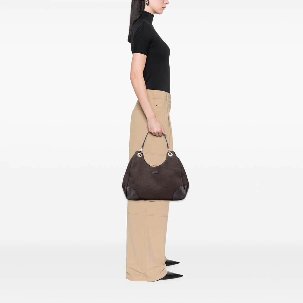 Gucci Guccissima Trimmed Canvas Shoulder Bag - Image 13