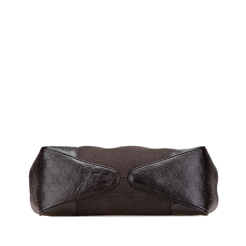 Gucci Guccissima Trimmed Canvas Shoulder Bag - Image 6