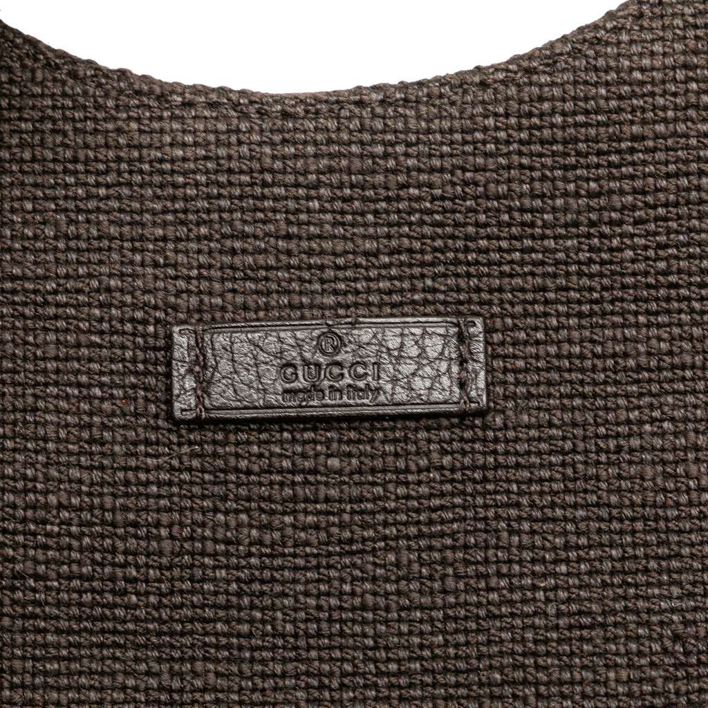 Gucci Guccissima Trimmed Canvas Shoulder Bag - Detail 2