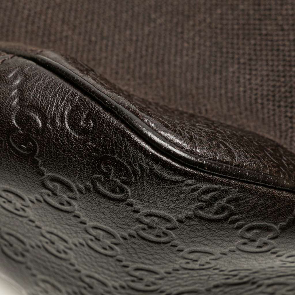 Gucci Guccissima Trimmed Canvas Shoulder Bag - Image 10