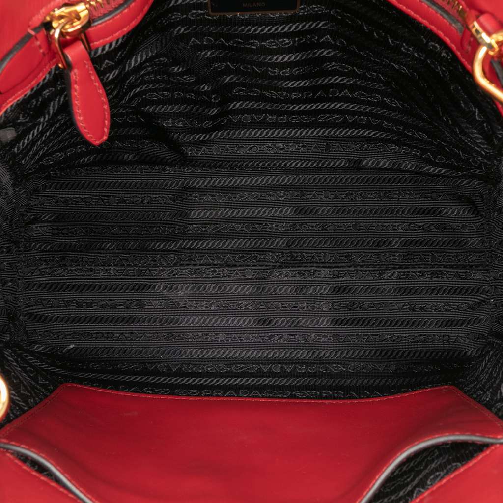 Prada Soft Calf Trimmed Saffiano Lux Open Convertible Tote - 4