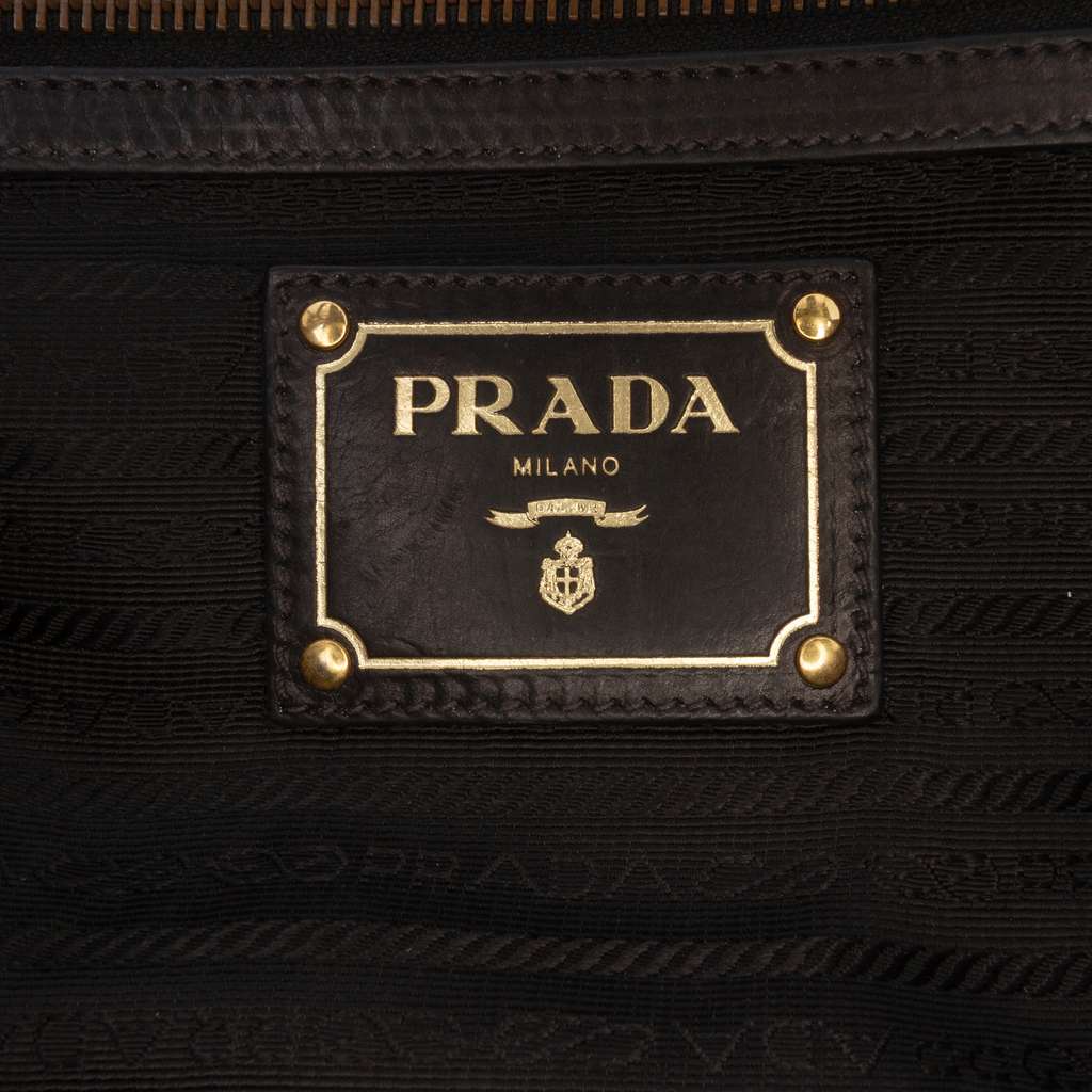 Prada Glace Calf Studded Satchel - Side view