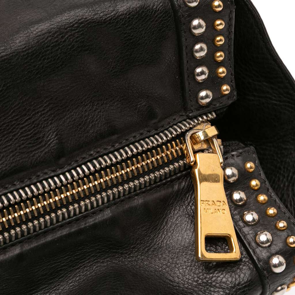Prada Glace Calf Studded Satchel - Detail 2