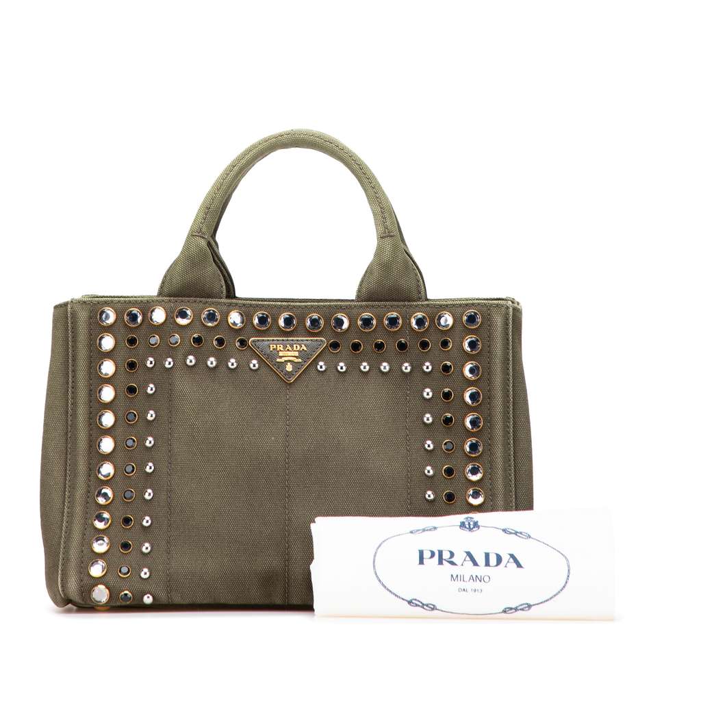 Prada Small Canvas Canapa Bijoux Satchel - Image 14