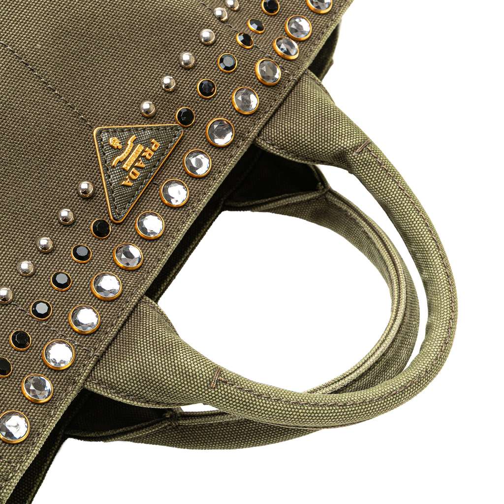 Prada Small Canvas Canapa Bijoux Satchel - Image 11