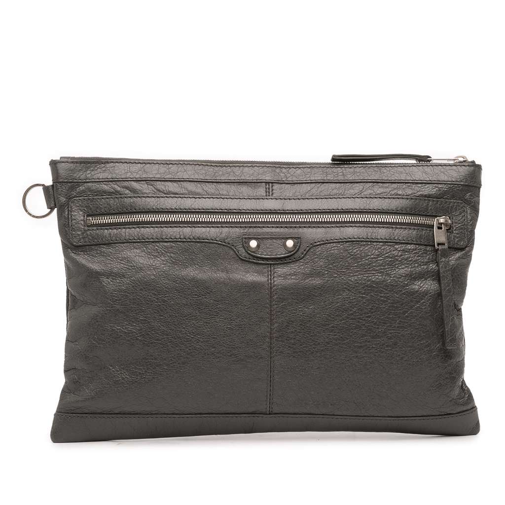 Balenciaga Lambskin Motocross Classic Clip L Clutch