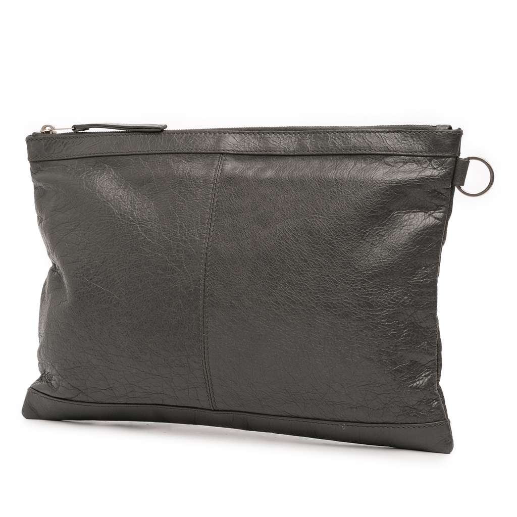 Balenciaga Lambskin Motocross Classic Clip L Clutch - Back view