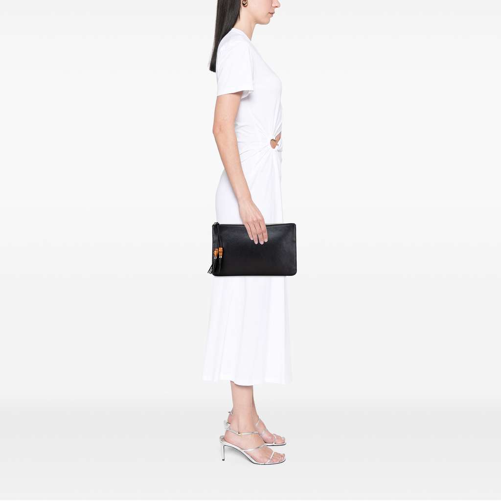 Gucci Calfskin Bamboo Tassel Clutch - Image 13