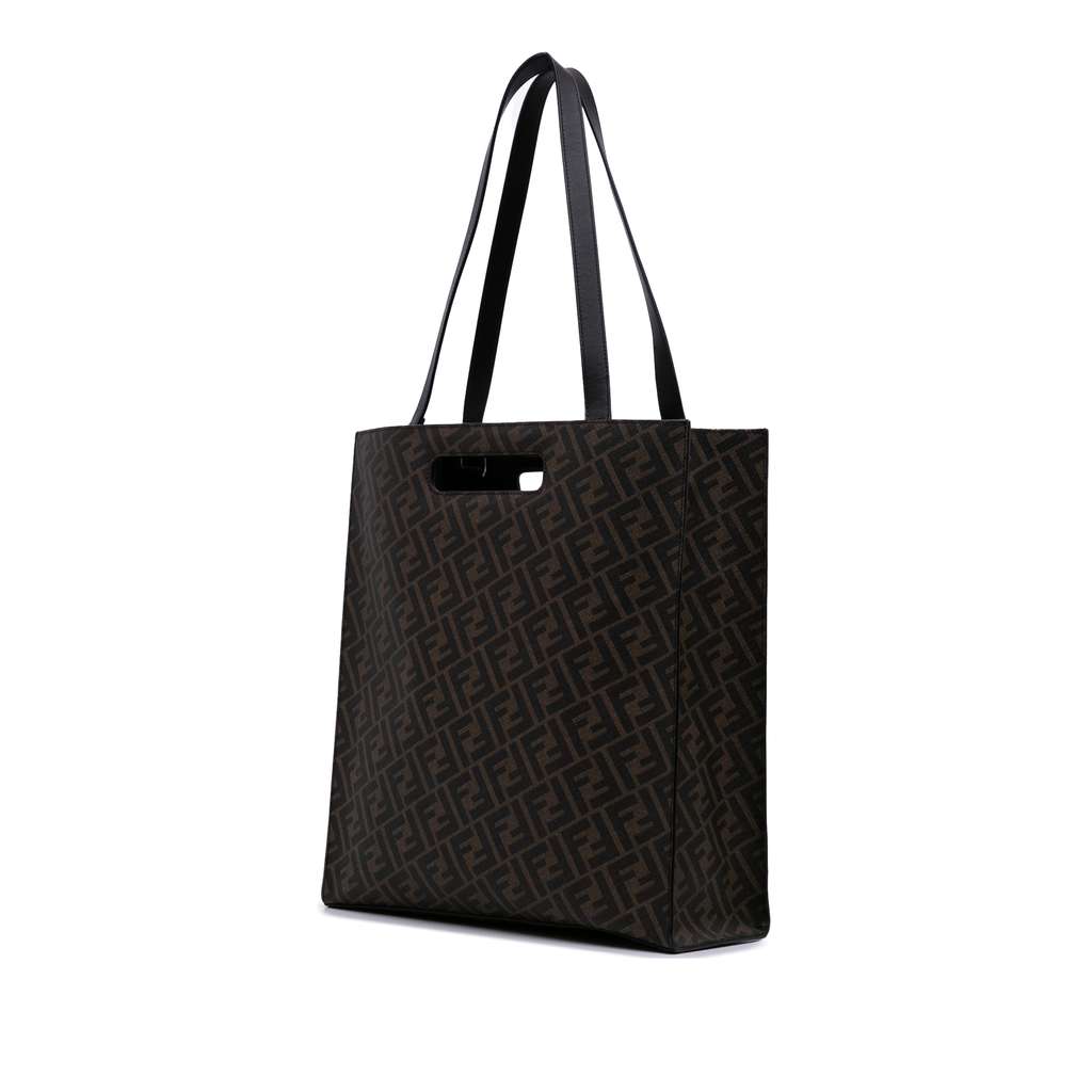 Fendi Zucca Coated Canvas 1974 Diagonal Shopping Tote - Back view