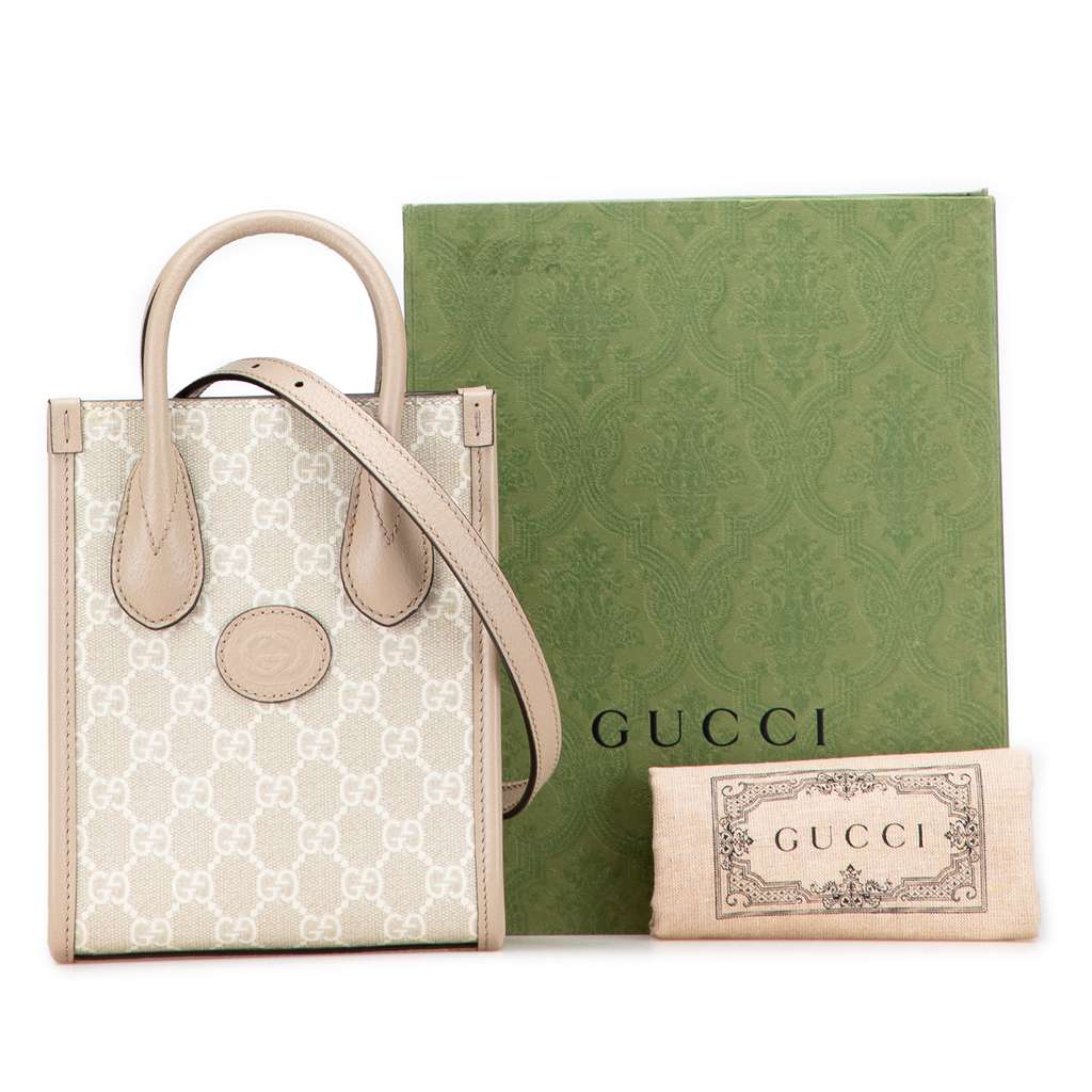 Gucci Mini GG Supreme Interlocking G Satchel - Image 12