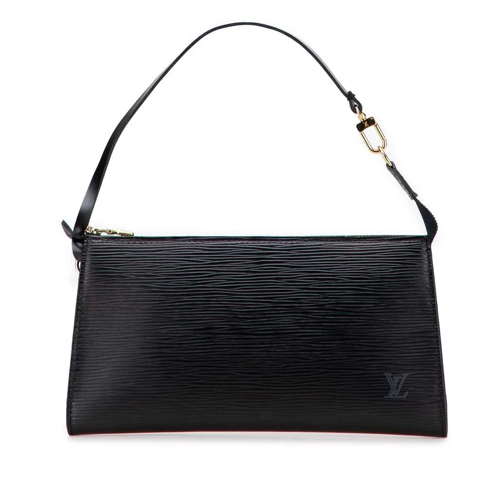 Louis Vuitton Epi Pochette Accessoires Black Leather Good - Front View