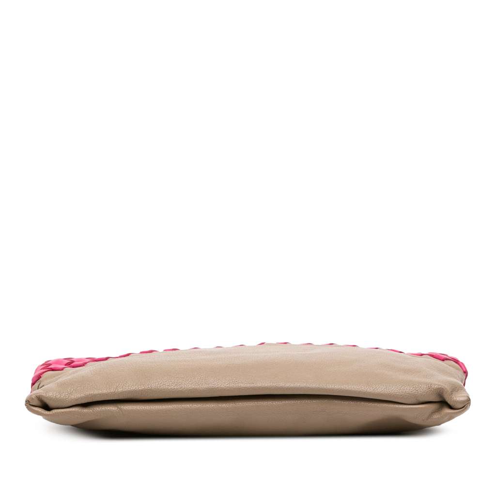 Bottega Veneta Intrecciato Trimmed Bicolor Nappa Clutch - Image 6