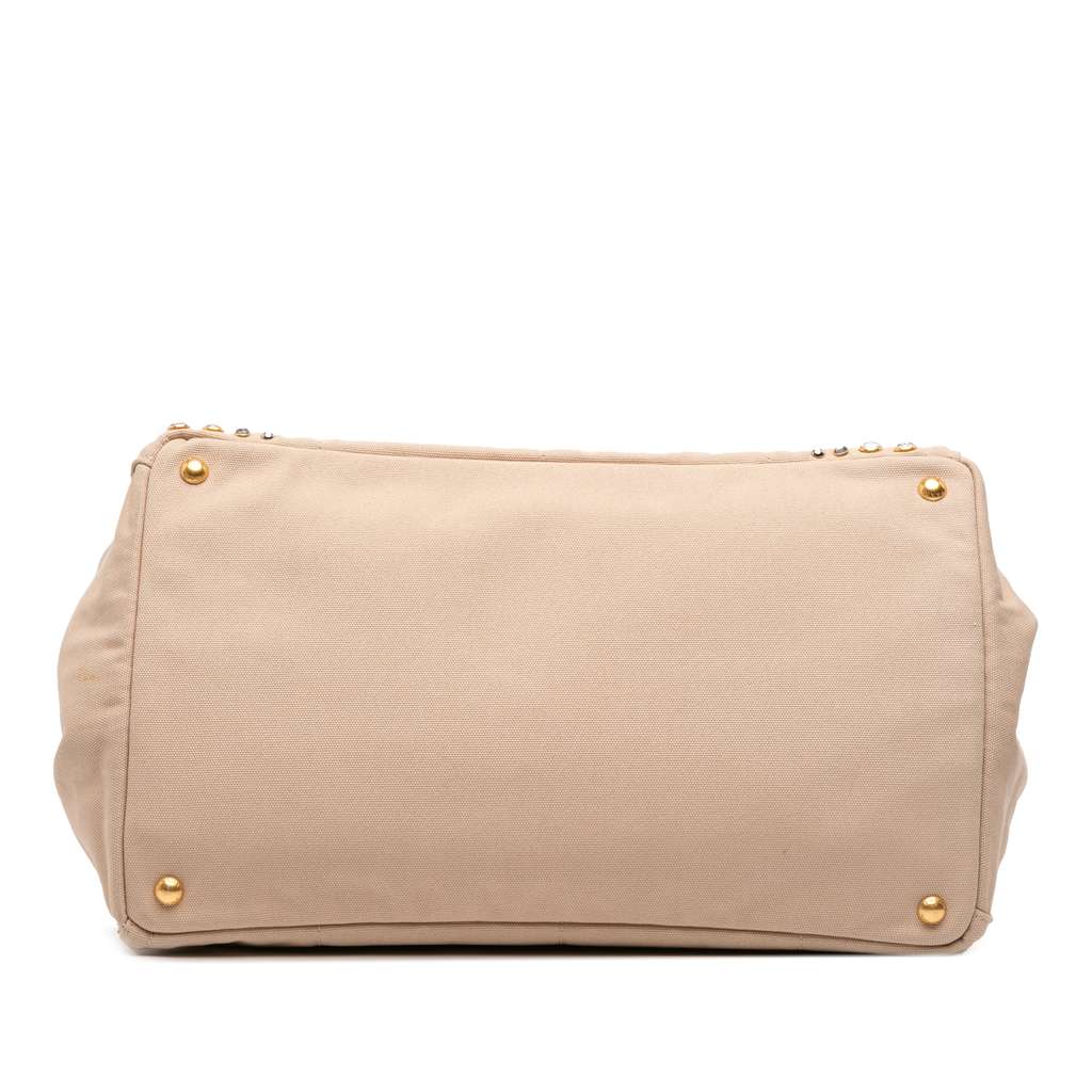 Prada Large Canvas Canapa Bijoux Satchel - Image 6