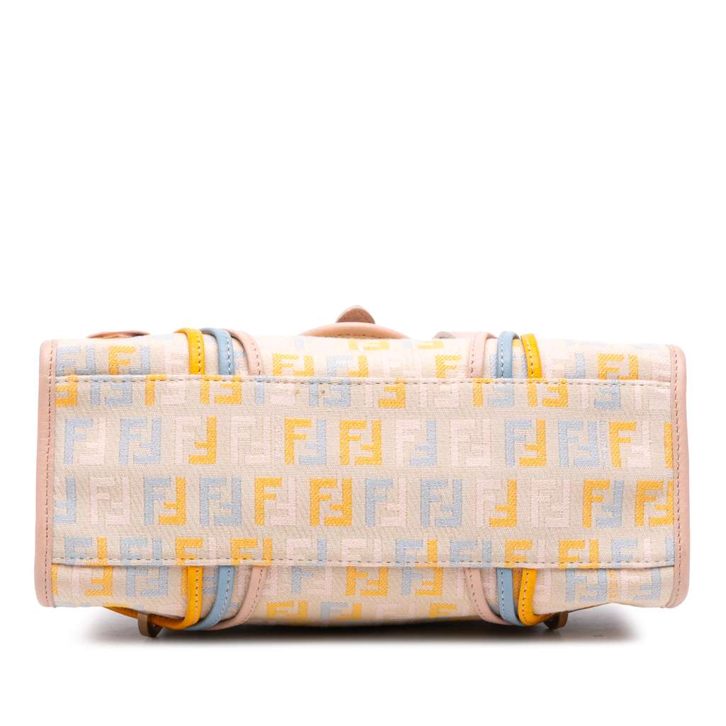 Fendi Multicolor Zucchino Canvas and Leather Charm Flap - Image 6