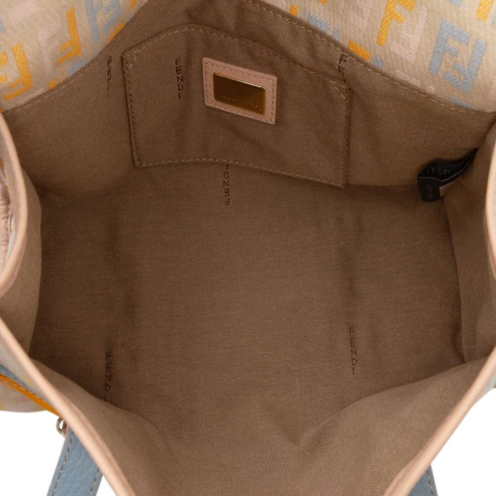 Fendi Multicolor Zucchino Canvas and Leather Charm Flap - 4