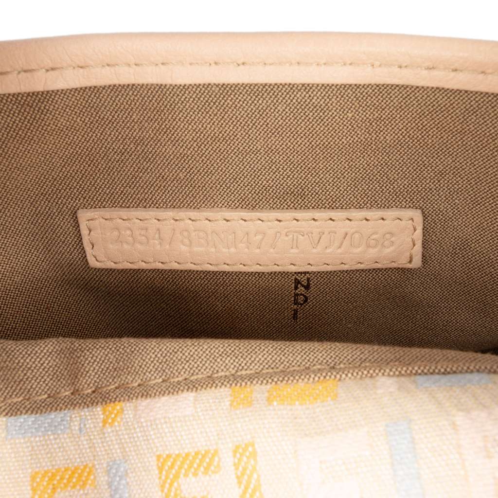 Fendi Multicolor Zucchino Canvas and Leather Charm Flap - Side view