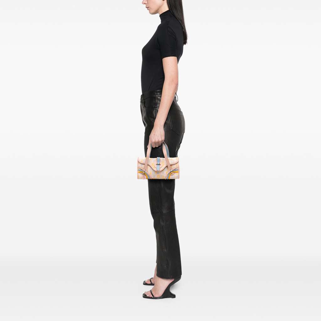 Fendi Multicolor Zucchino Canvas and Leather Charm Flap - Image 11