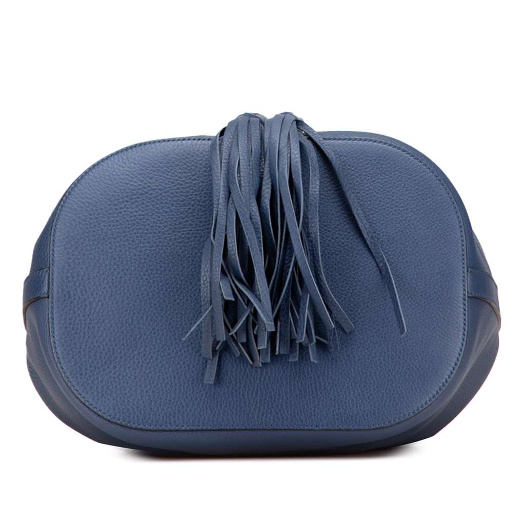 Gucci Leather Miss Bamboo Tassel Bucket Bag - Image 6