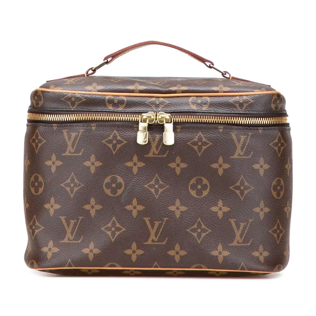 Louis Vuitton Monogram Nice BB Vanity Case Brown Canvas Fair - Front View