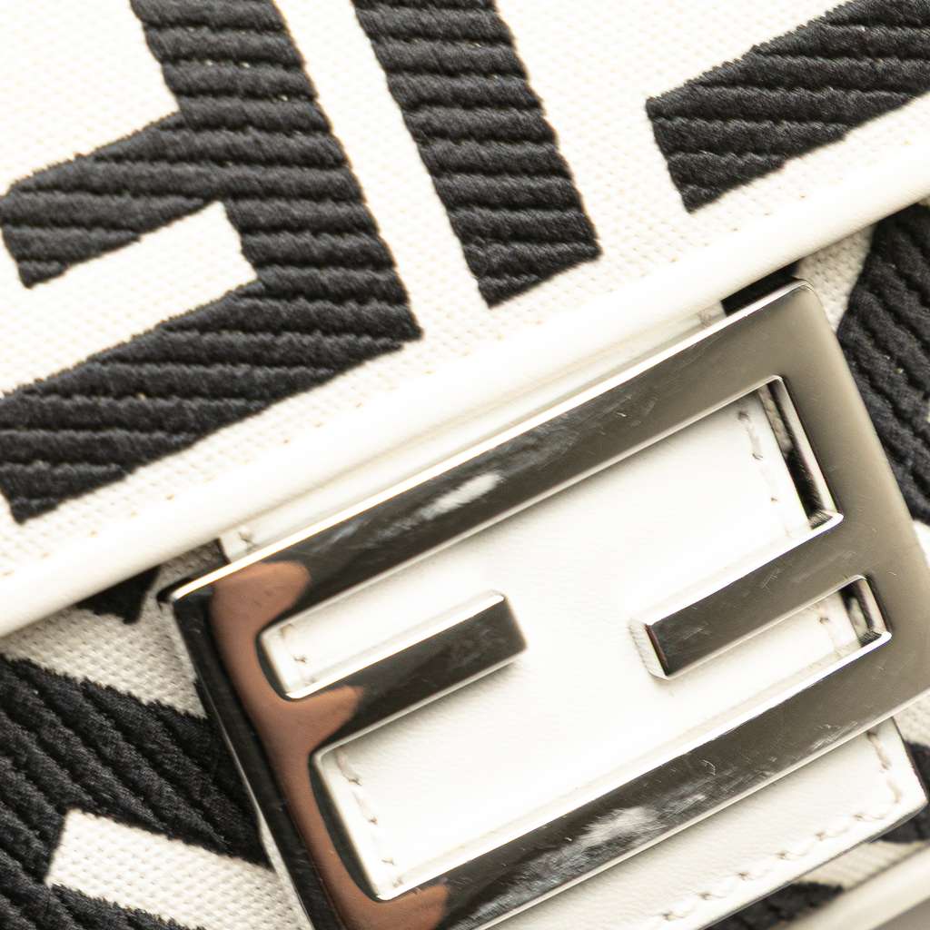 Fendi Zucca Embroidered Canvas Baguette Satchel - Image 10