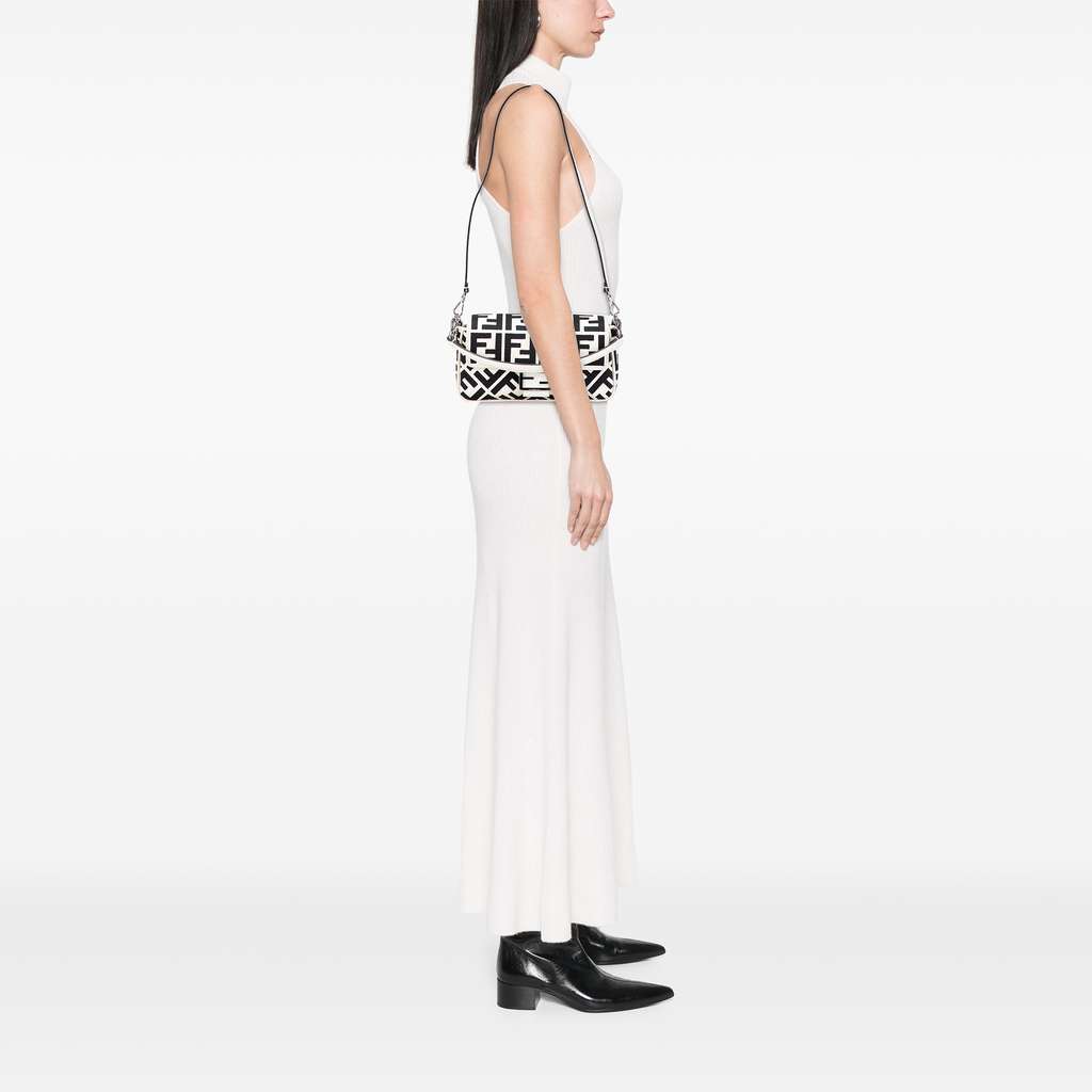 Fendi Zucca Embroidered Canvas Baguette Satchel - Image 11