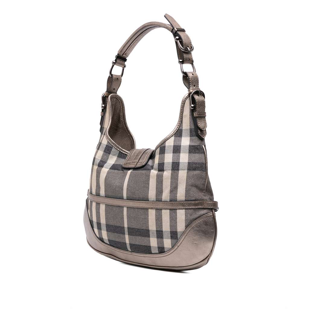 Burberry Smoke Check Coated Canvas Brooke Hobo - 2