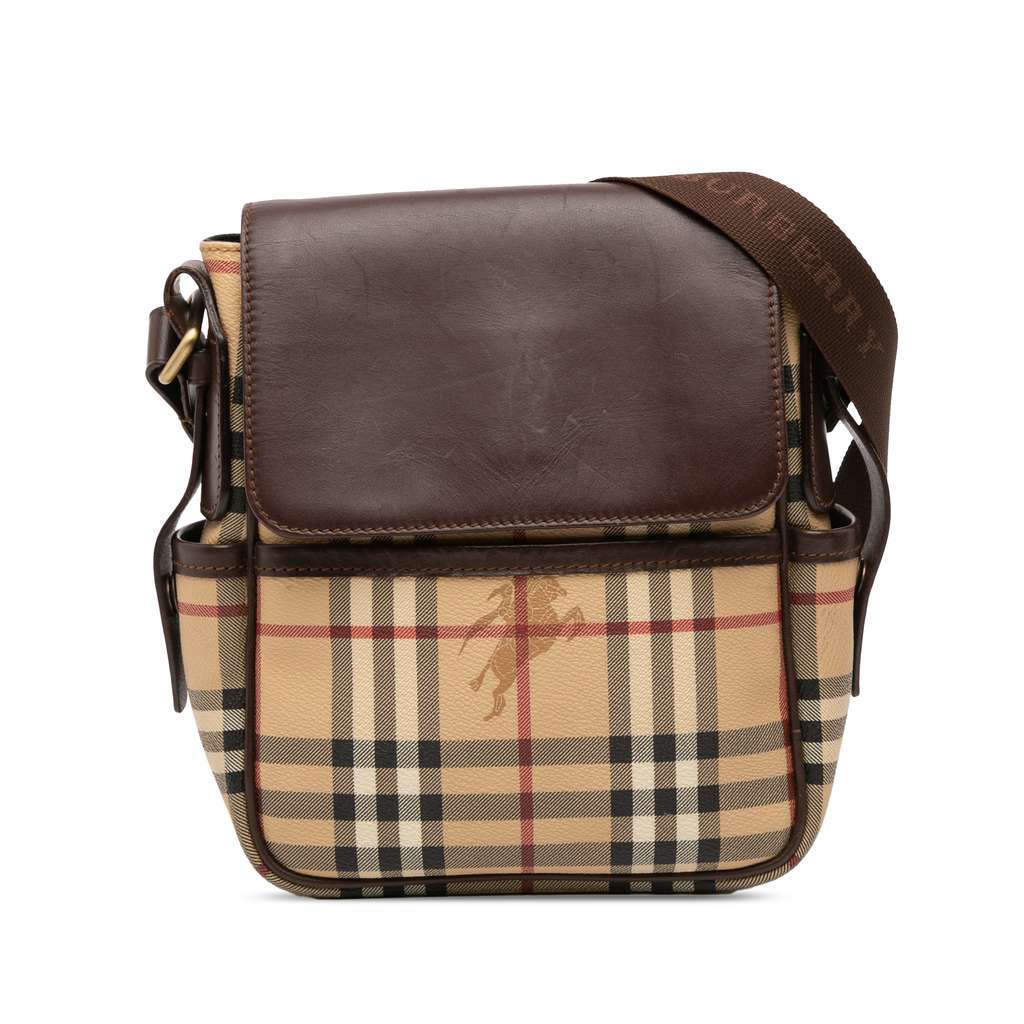 Burberry Haymarket Check Coated Canvas Flap Crossbody