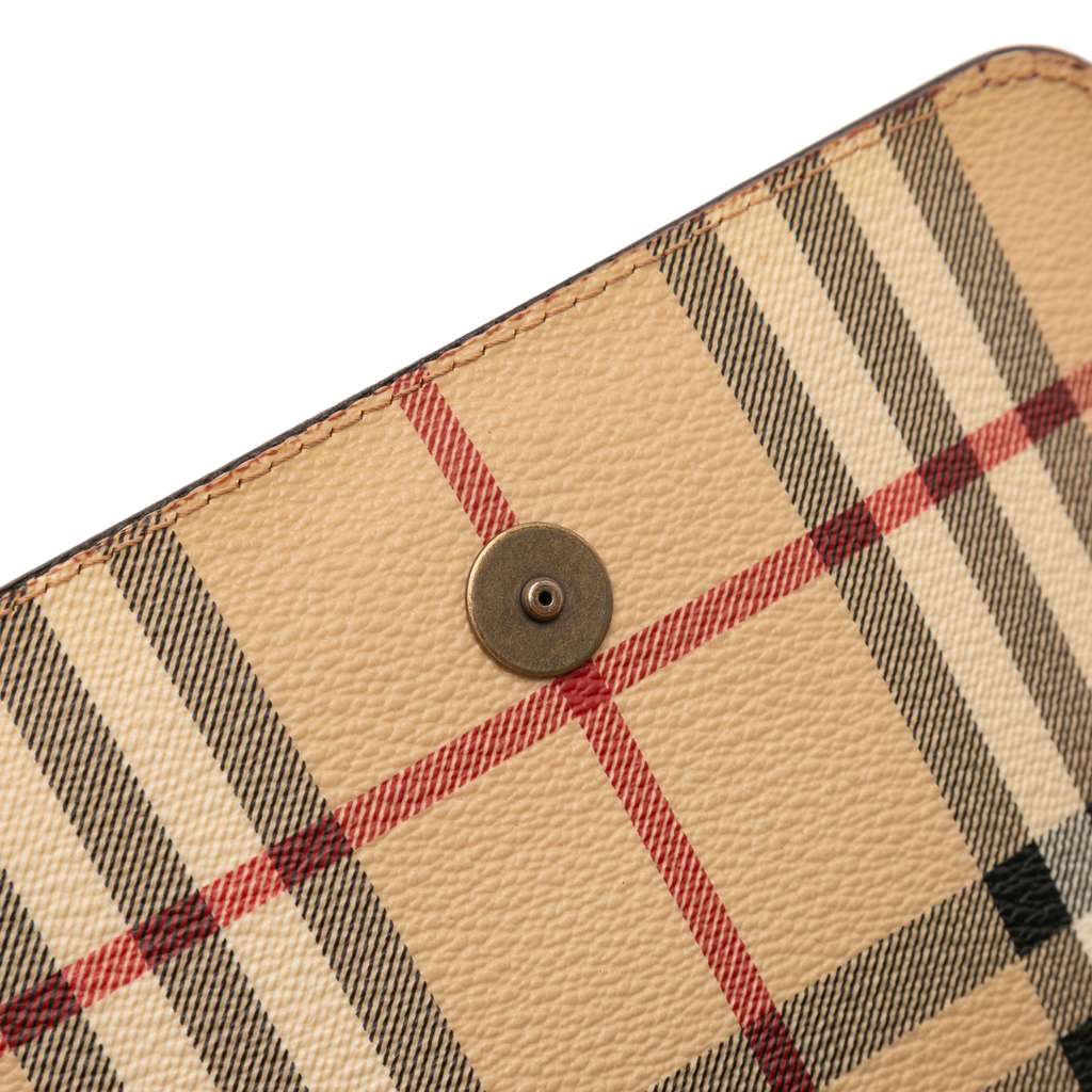 Burberry Haymarket Check Coated Canvas Flap Crossbody - Image 11