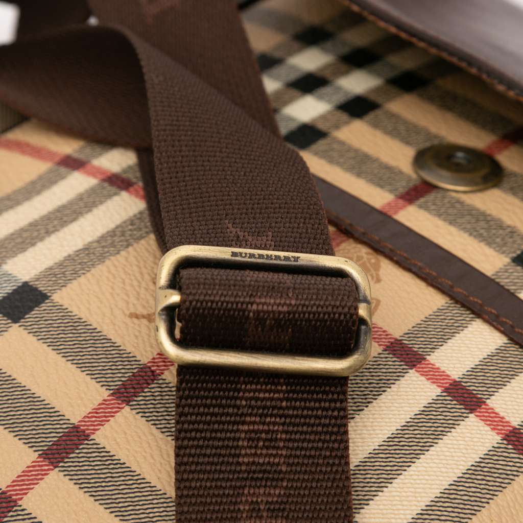 Burberry Haymarket Check Coated Canvas Flap Crossbody - Image 12