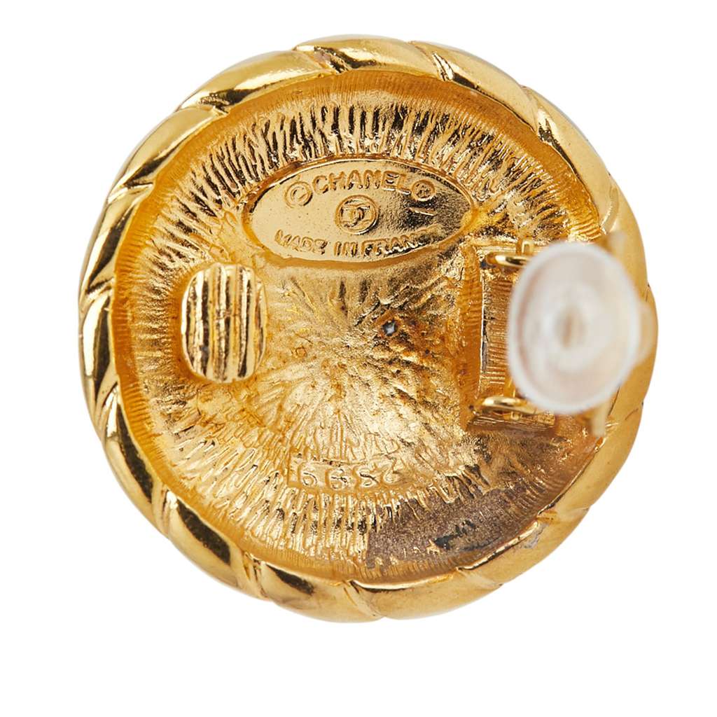 Chanel Gold Plated CC Logo Clip on Earrings - Image 6