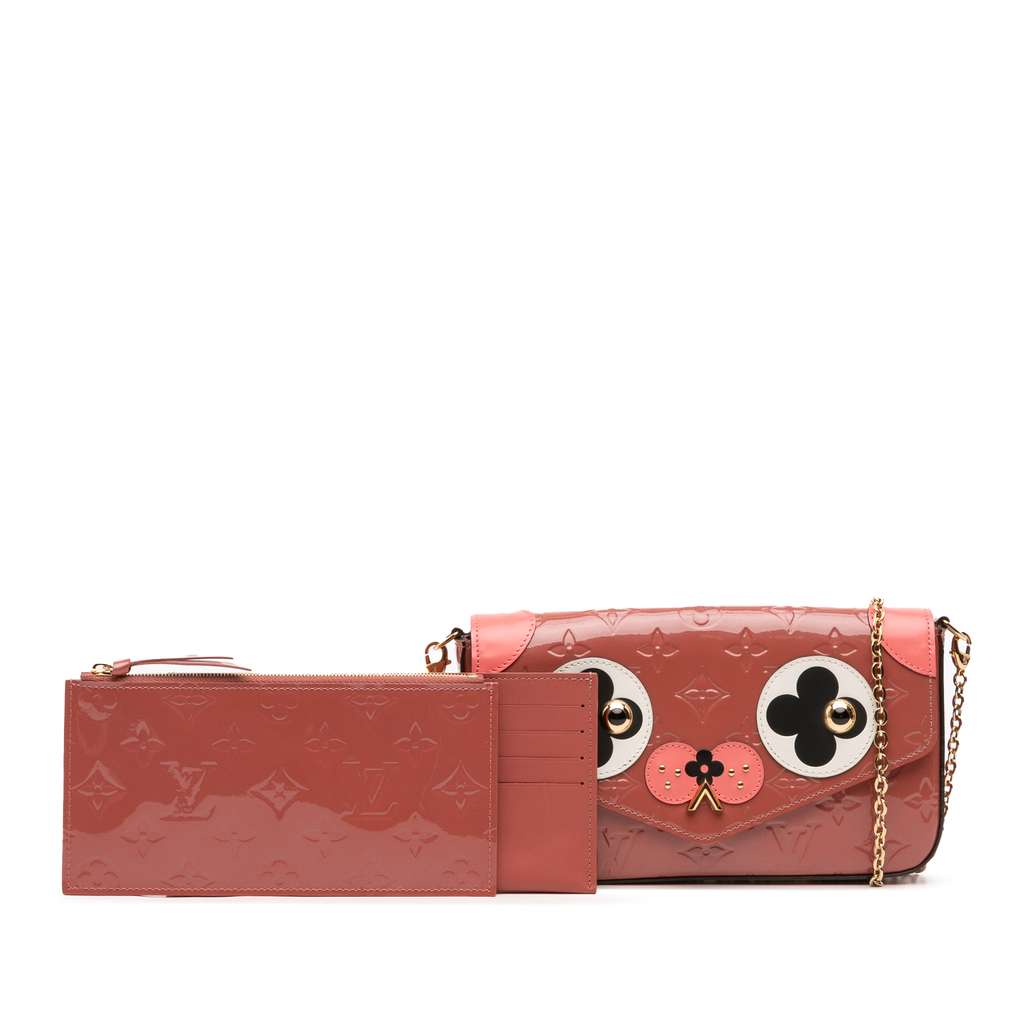 Louis Vuitton Monogram Vernis Pochette Felicie Valentine Dog - Image 11