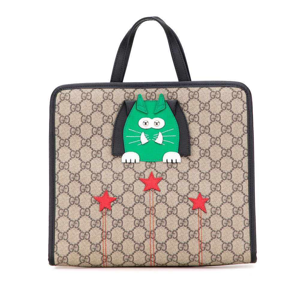 Gucci Childrens GG Supreme Cat Tote