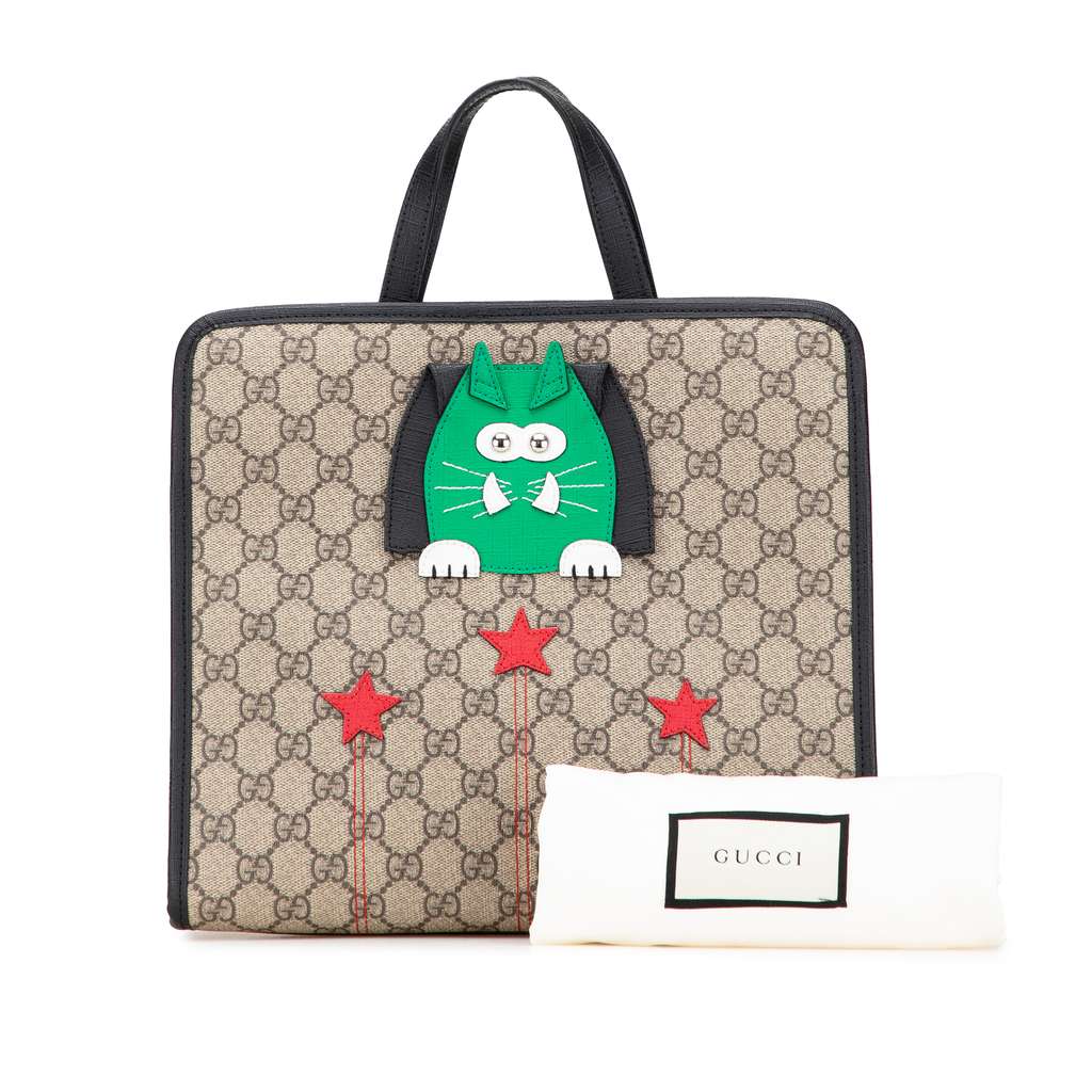 Gucci Childrens GG Supreme Cat Tote - Image 14