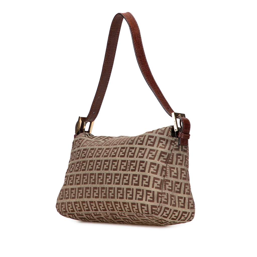 Fendi Zucchino Canvas Double Flap Shoulder Bag - 2