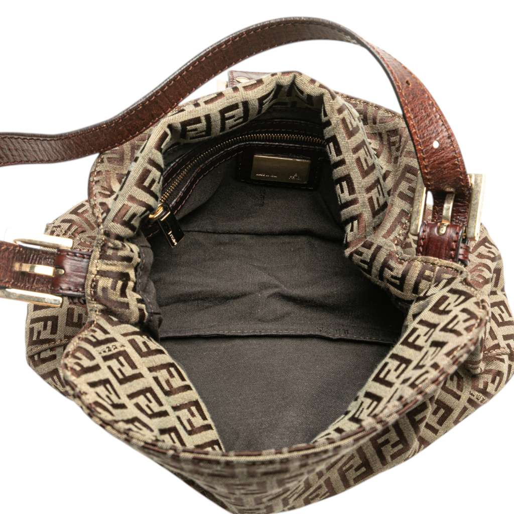 Fendi Zucchino Canvas Double Flap Shoulder Bag - 4