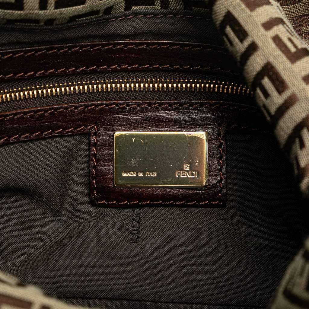 Fendi Zucchino Canvas Double Flap Shoulder Bag - 5