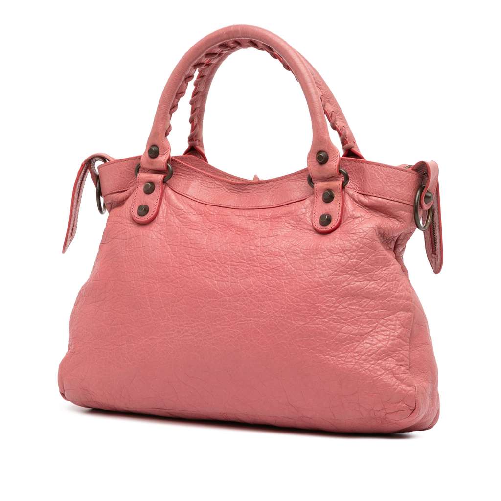 Balenciaga Lambskin Motocross Classic Town Satchel - Back view