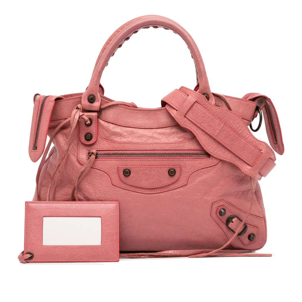 Balenciaga Lambskin Motocross Classic Town Satchel - Image 16