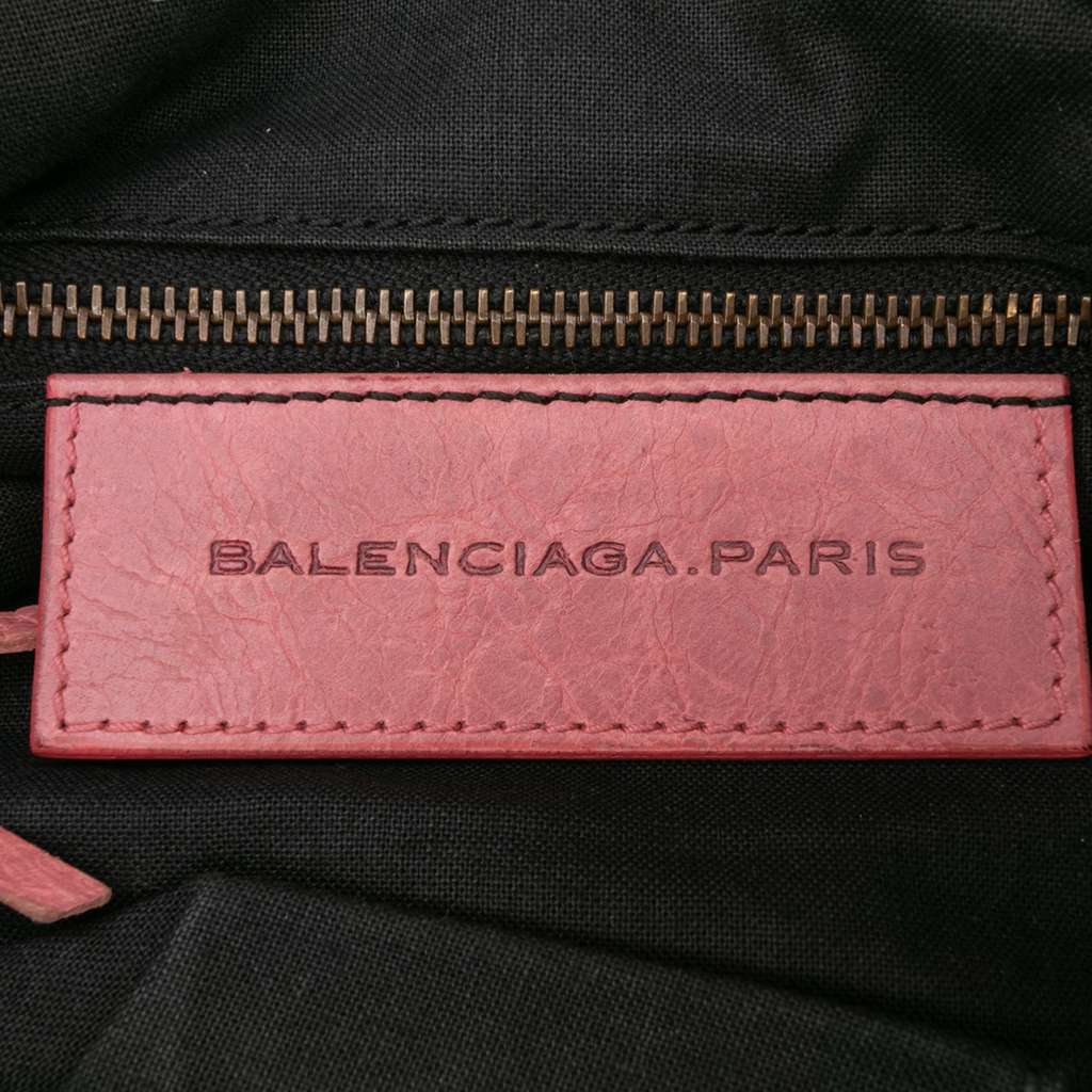 Balenciaga Lambskin Motocross Classic Town Satchel - Side view