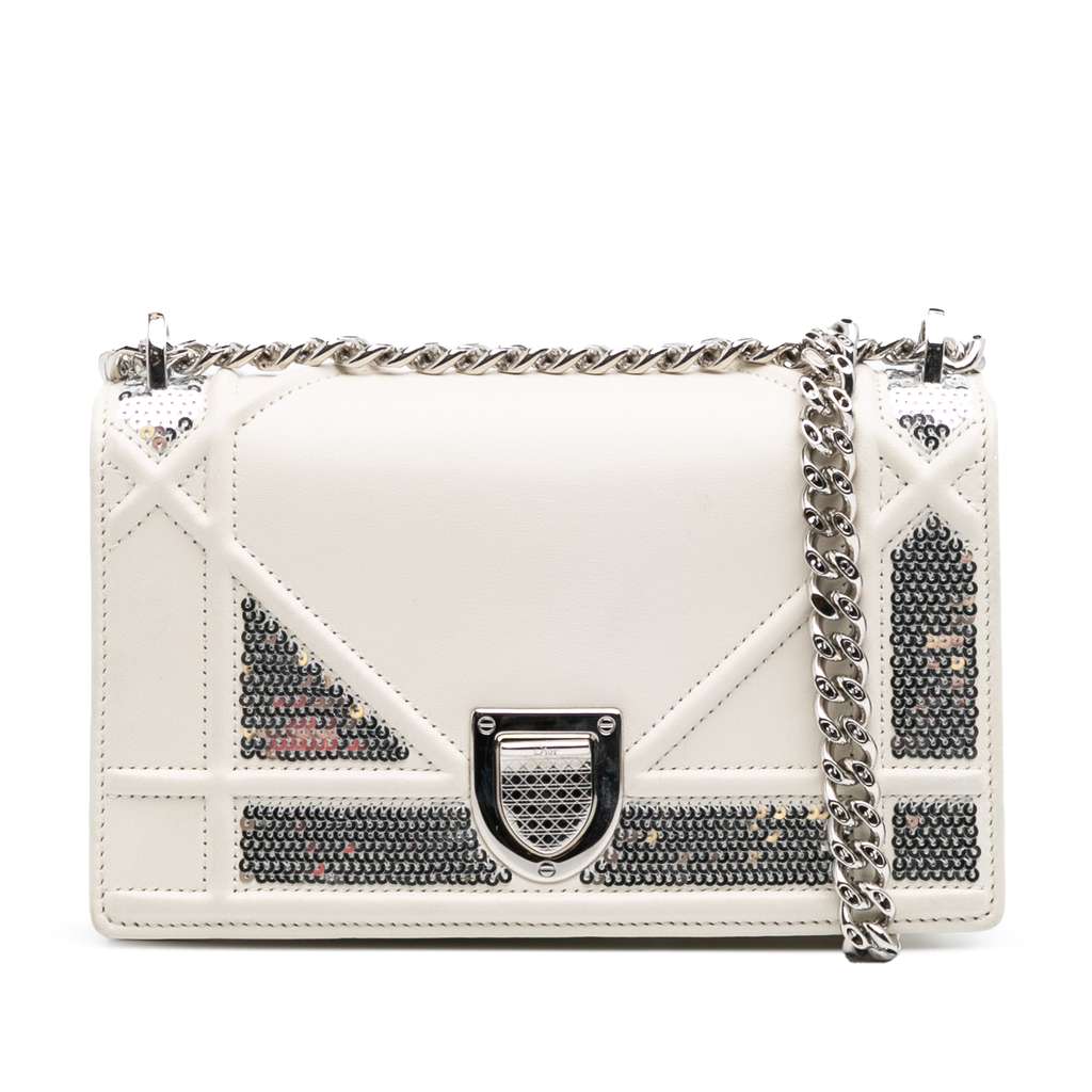 Dior Small Calfskin Diorama Sequin Flap