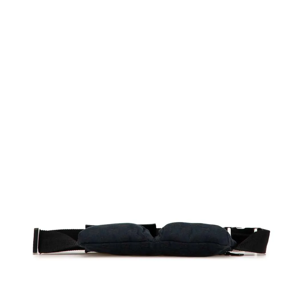 Gucci GG Canvas Double Pocket Belt Bag Blue Canvas Good - Inside View