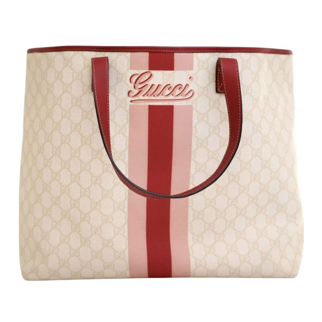 Gucci Large GG Supreme Logo Web Joy Tote