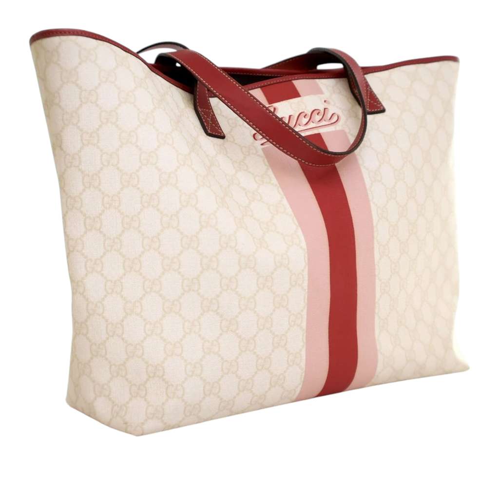 Gucci Large GG Supreme Logo Web Joy Tote - Back view