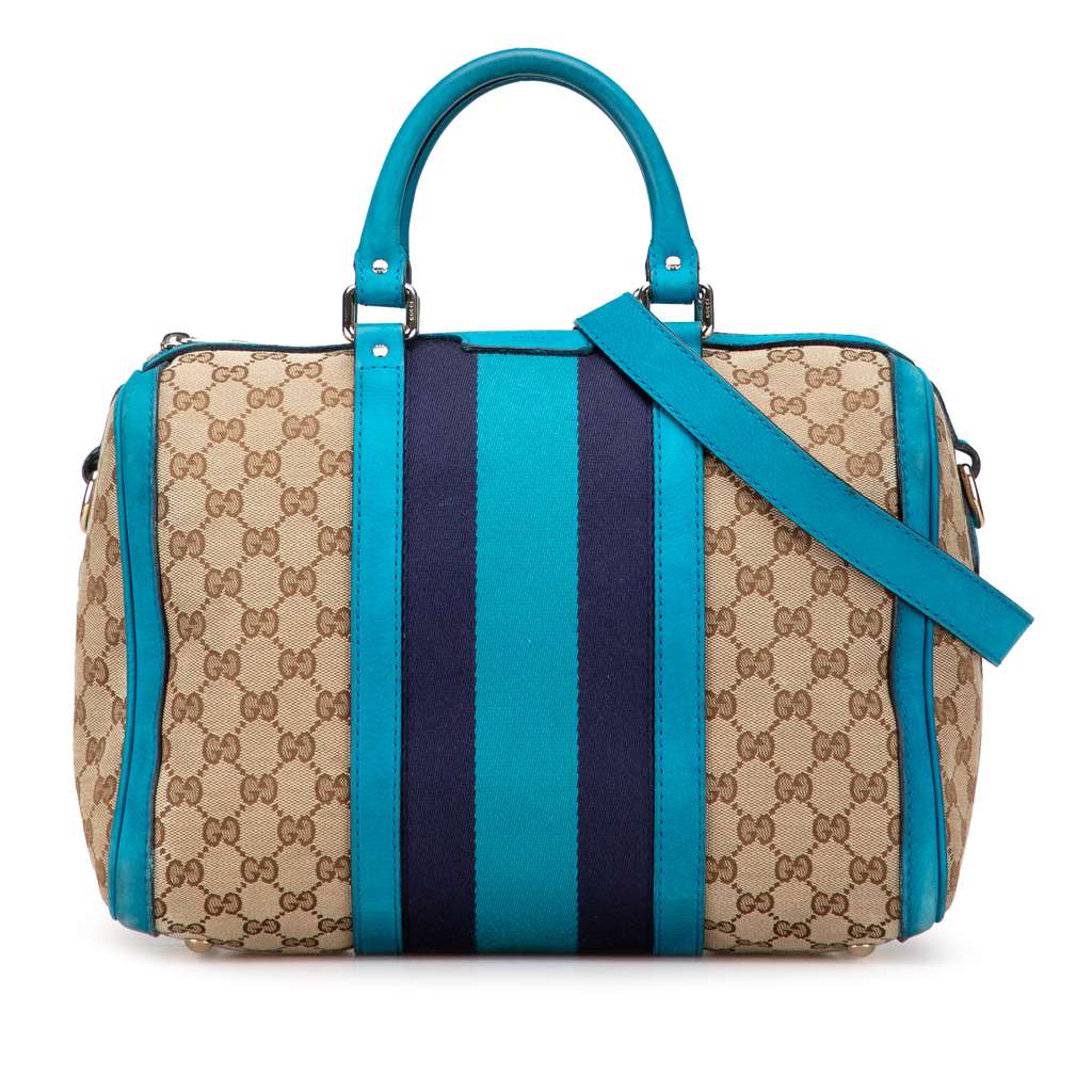 Gucci Medium GG Canvas Web Joy Boston Bag