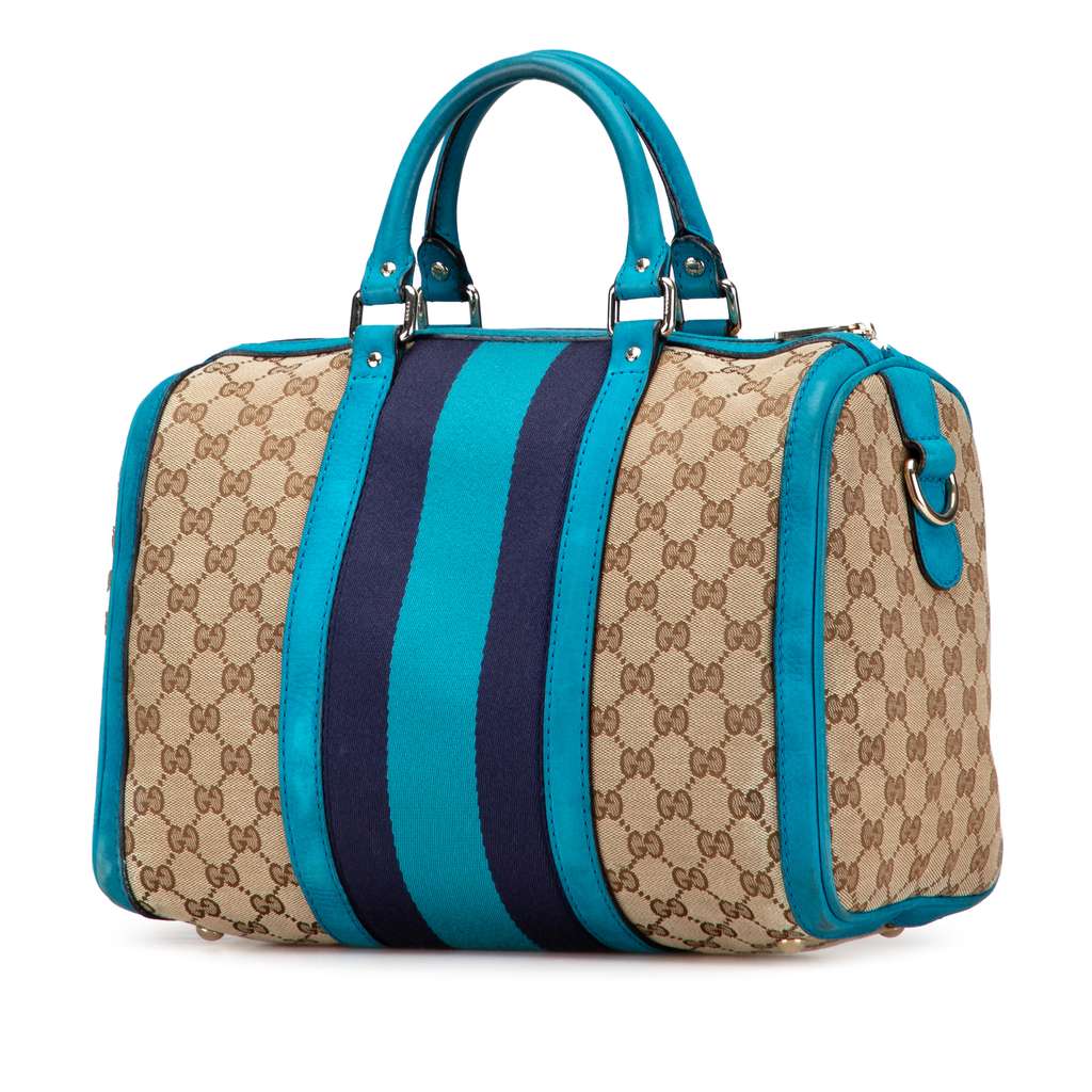 Gucci Medium GG Canvas Web Joy Boston Bag - Back view
