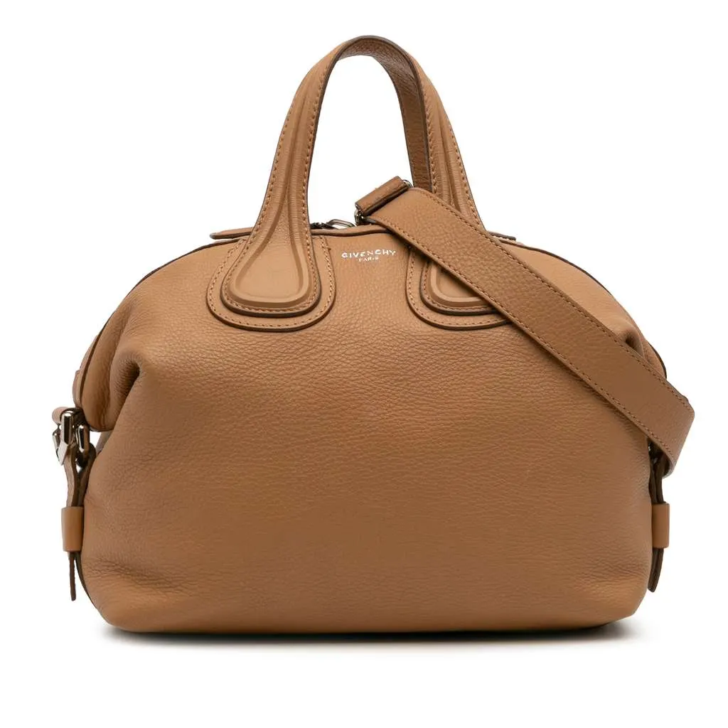 Givenchy Small Leather Nightingale Satchel Brown Leather Good - Front View