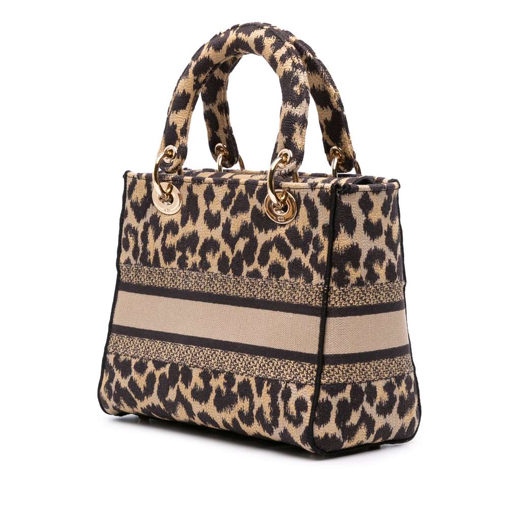 Dior Mizza Medium Leopard Embroidered Canvas Lady D Lite - 2