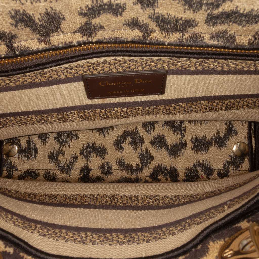Dior Mizza Medium Leopard Embroidered Canvas Lady D Lite - 4