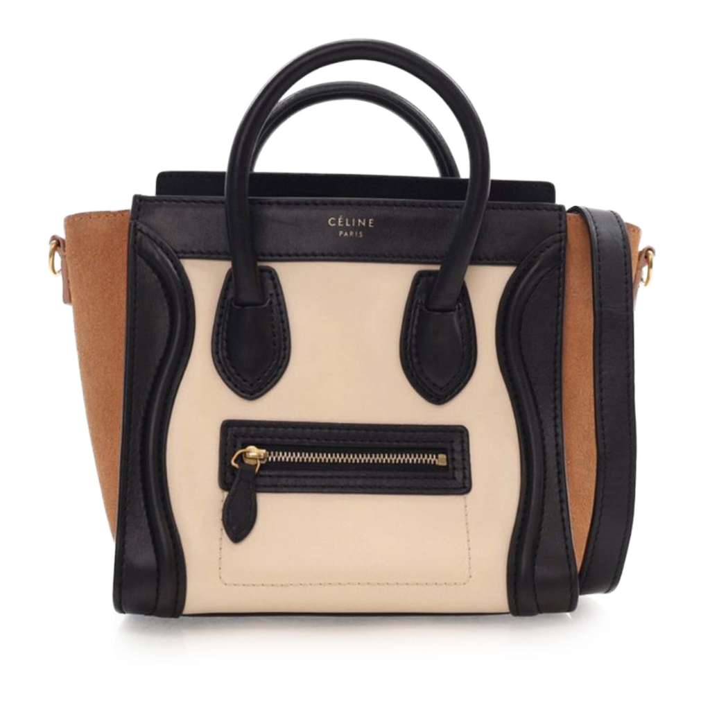 Celine Nano Tricolor Leather Luggage Tote